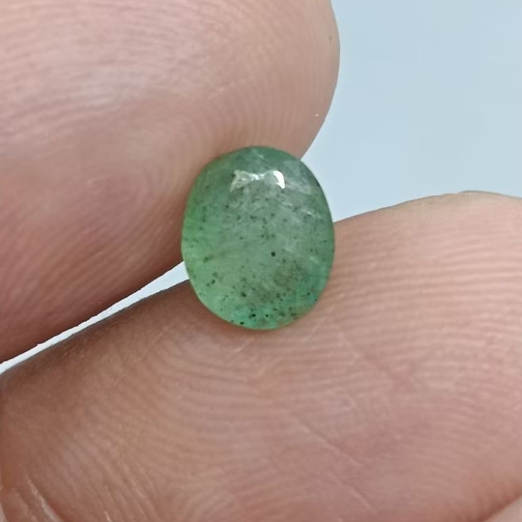 Natural Emerald Beryl Oval 1 ct minor memo GLI Zamrud Zambia