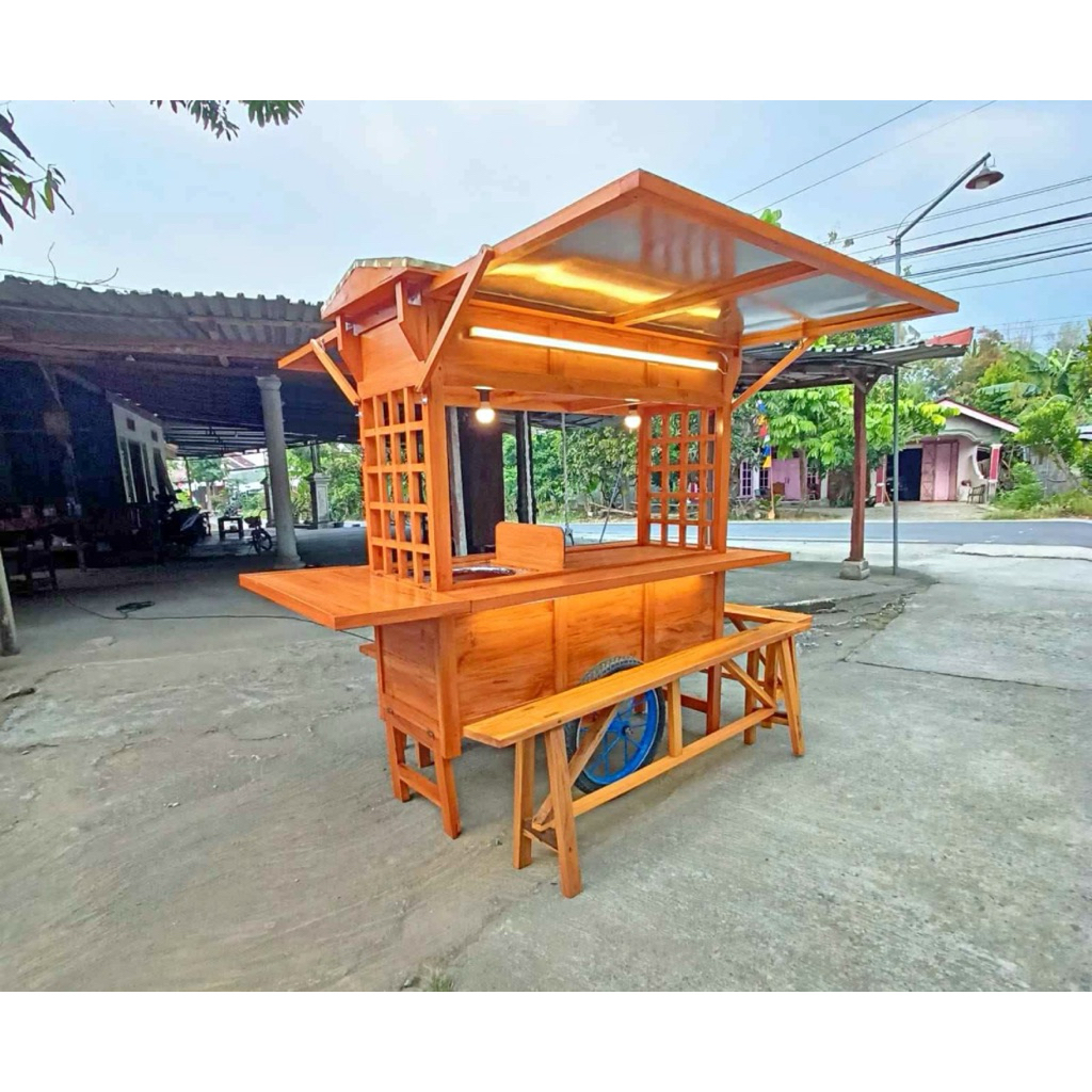 Gerobak angkringan jepang paket lampu atap lipat kursi roda