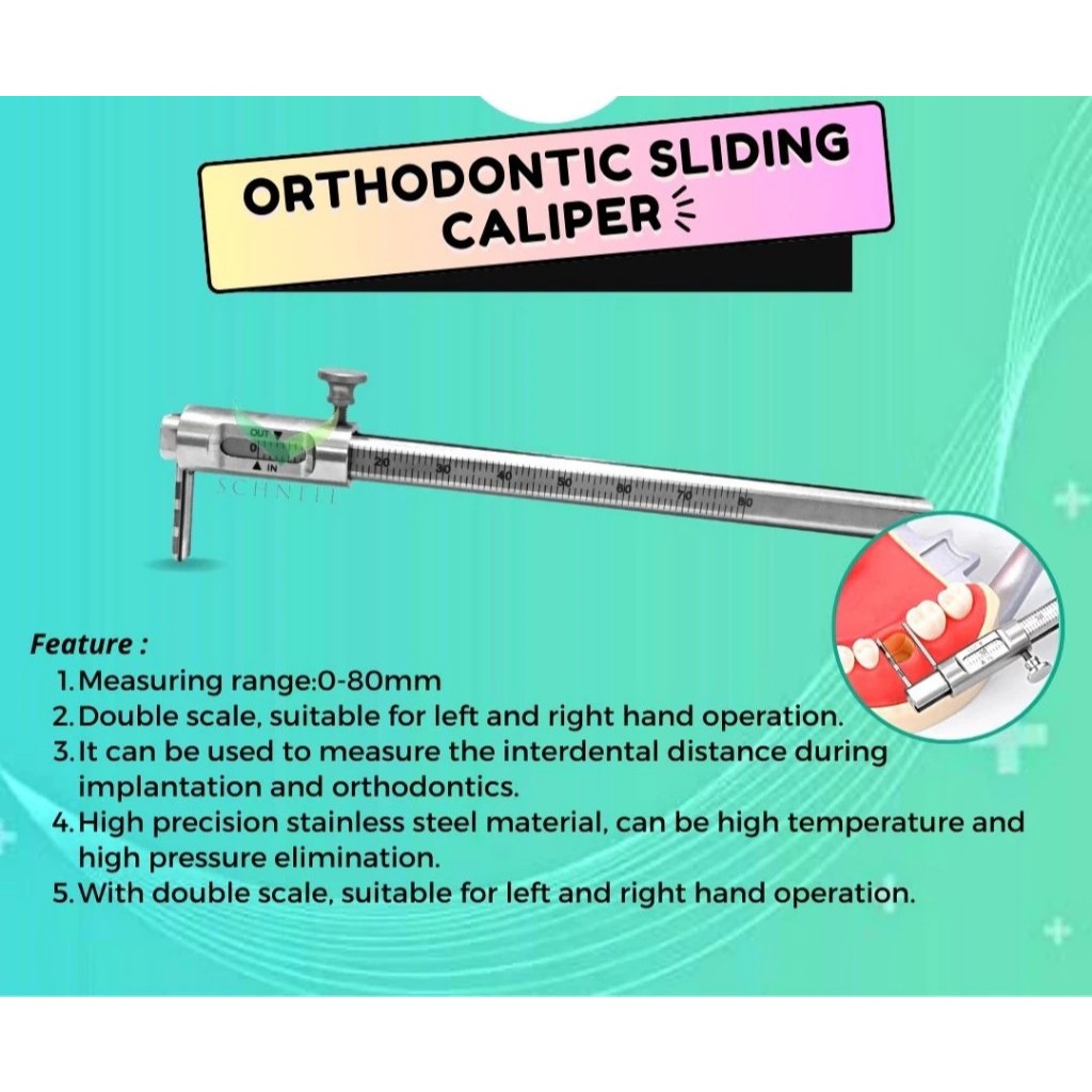 Dental Orthodontic Sliding Caliper/Alat Ukur Implan Gigi