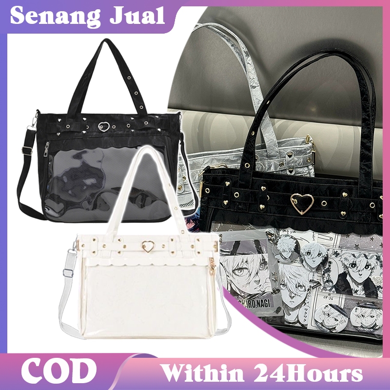 Tas Kuliah Untuk Simpan Badge / Tas Selempang Bahu Pu Jepang / Transparan Tas Itabag