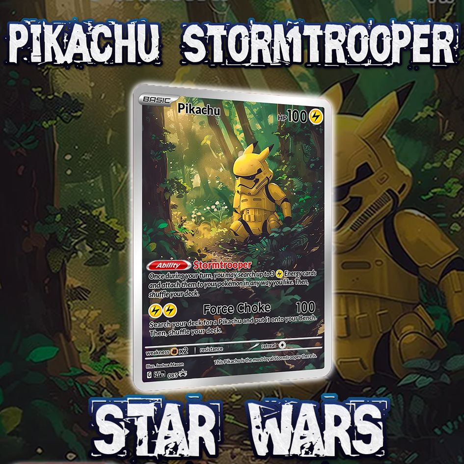 KARTU POKEMON TCG HOLOGRAM STAR WARS - PIKACHU STORMTROOPER