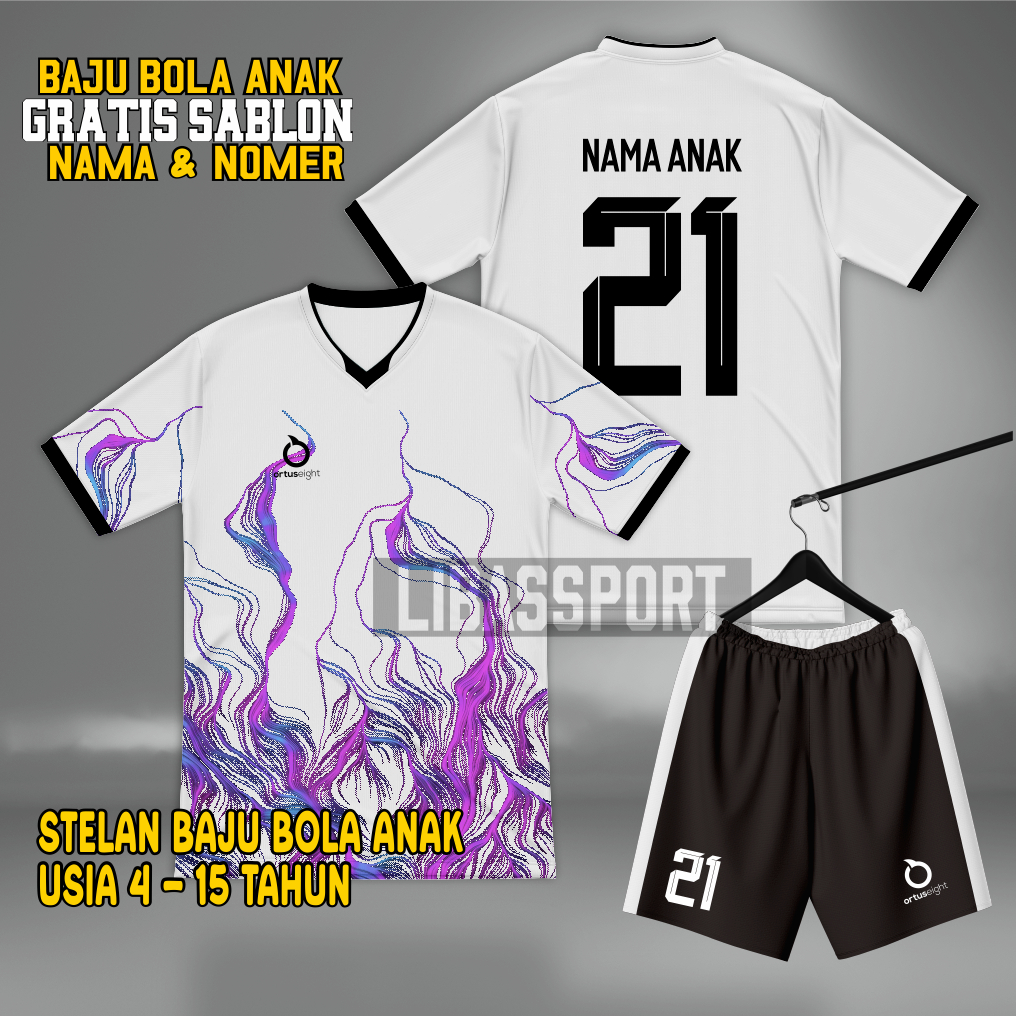 COD Jersey Olahraga Bola Futsal Anak GRATIS Sablon NAMA NOMOR, STELAN Baju Bola Ukuran Anak - Anak