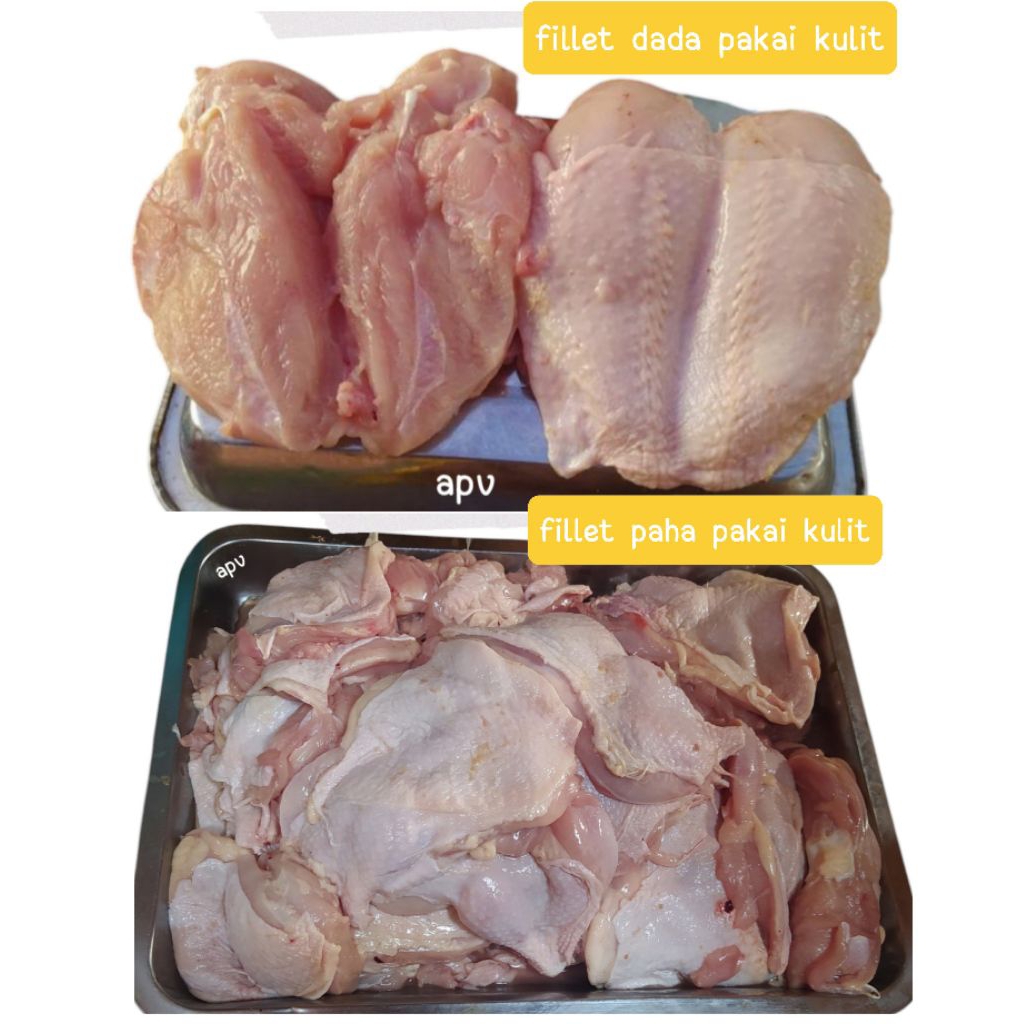 daging fillet dada/paha ayam segar fresh pakai kulit,tanpa tulang 1 kg