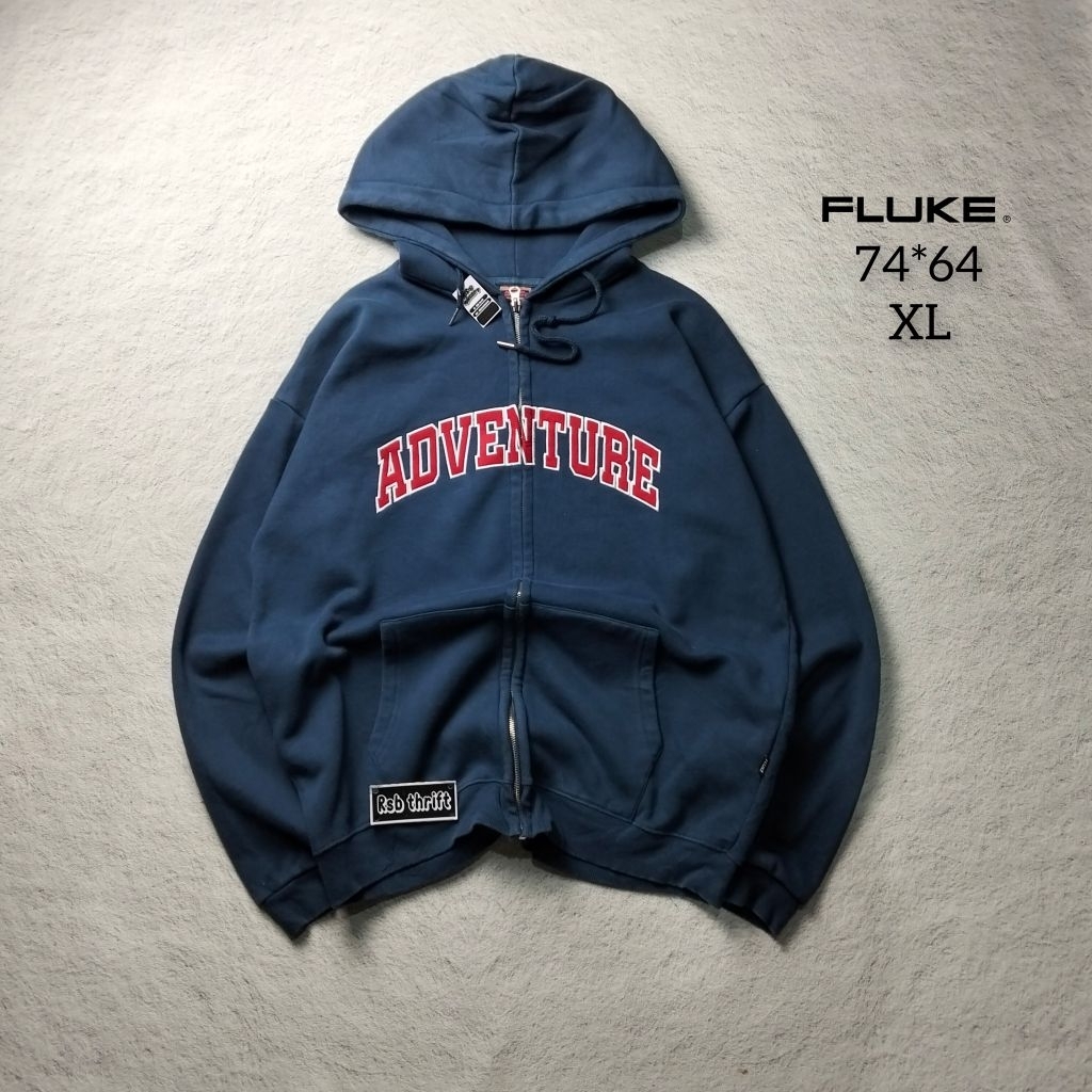 Hoodie Zipper fluke adventure original 100% (seperti baru)