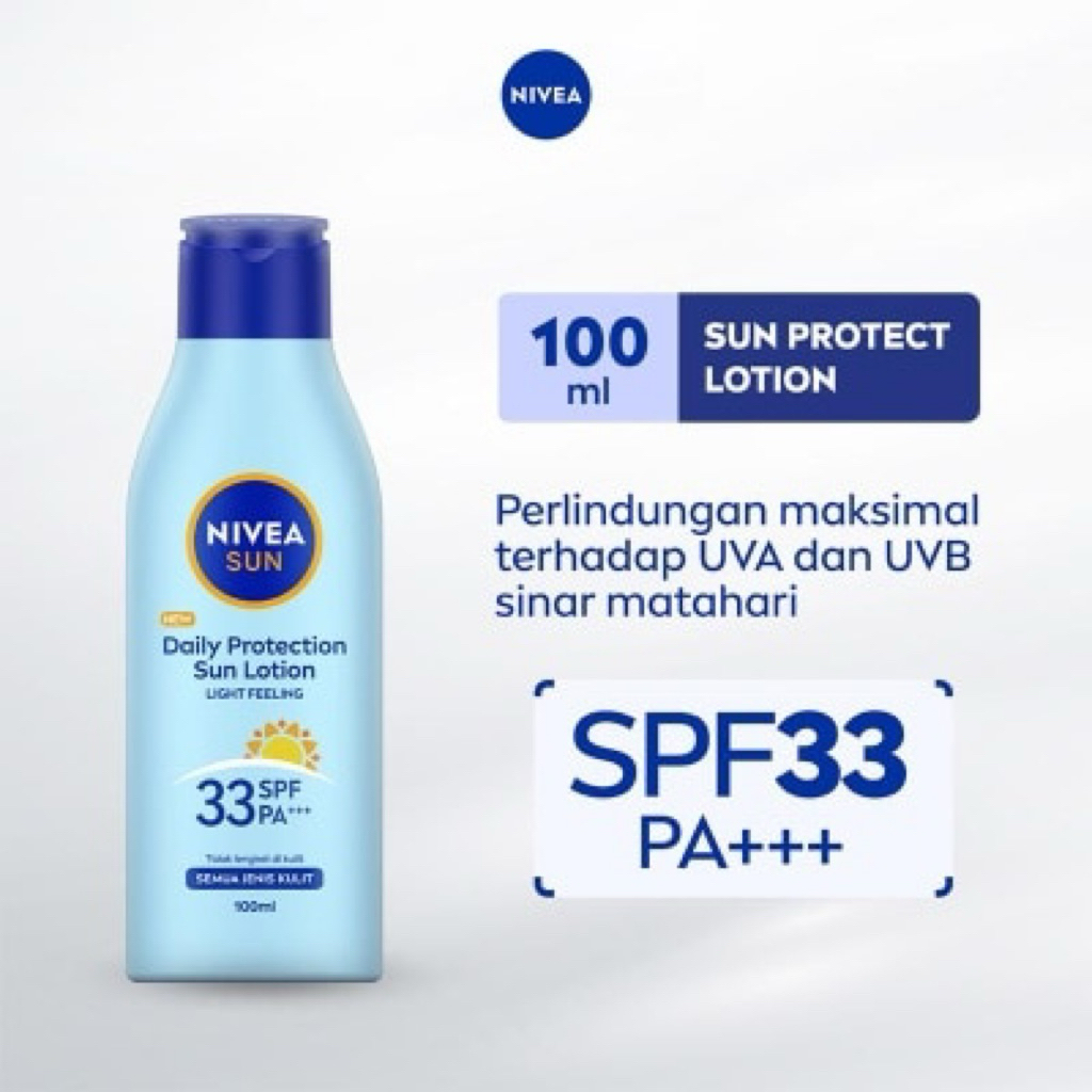 NIVEA Sun Daily Protection Sun Lotion SPF33 PA+++ 100ml//sunblock nivea spf 33//sunscreen nivea untu