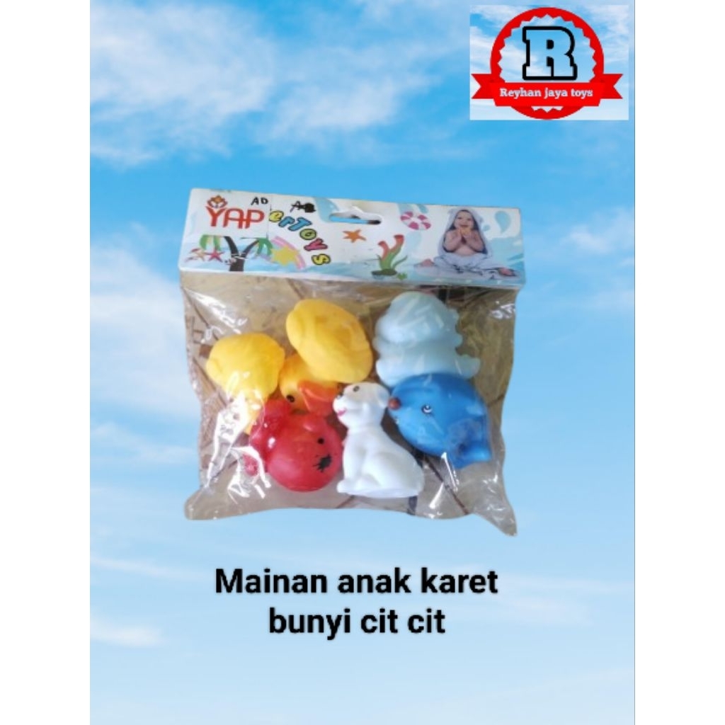 Mainan Anak Karet Berbentuk Karakter Binatang Di Tekan Bunyi