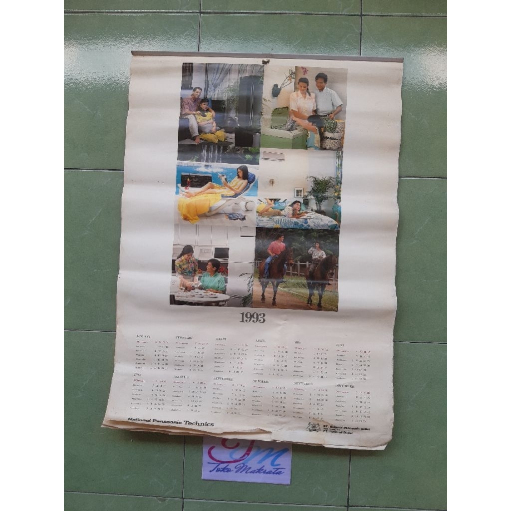 kalender tanggalan PT. NATIONAL PANASONIC GOBEL tahun 1993 jadul lawas lama langka