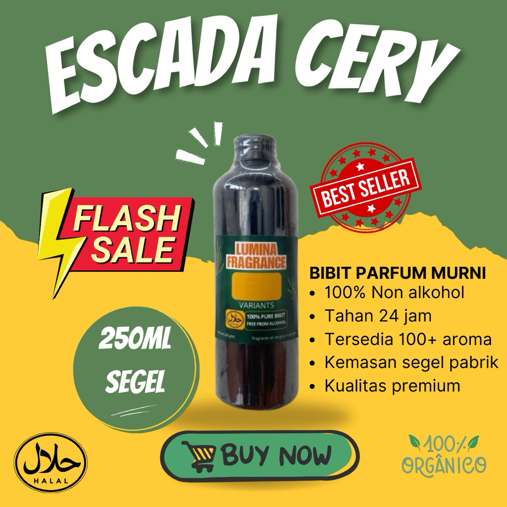 ESCADA CHERRY - Bibit Parfum Murni 250ml Segel Pabrik Original – Tahan Lama, Tanpa Campuran, Kualita