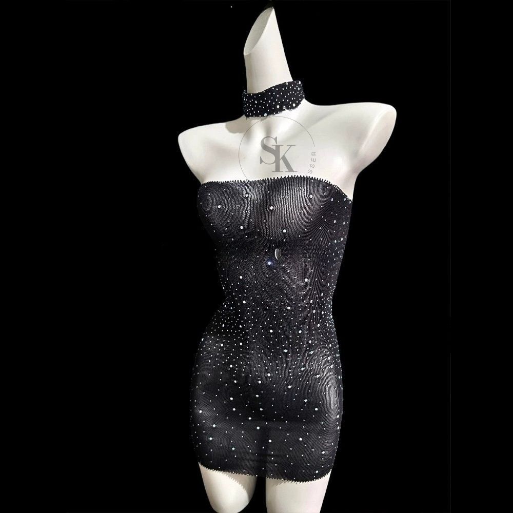 Bodystocking Dress Tube Diamond Blink Sexy Lingerie Ketat Stocking Body Stocking Blink11