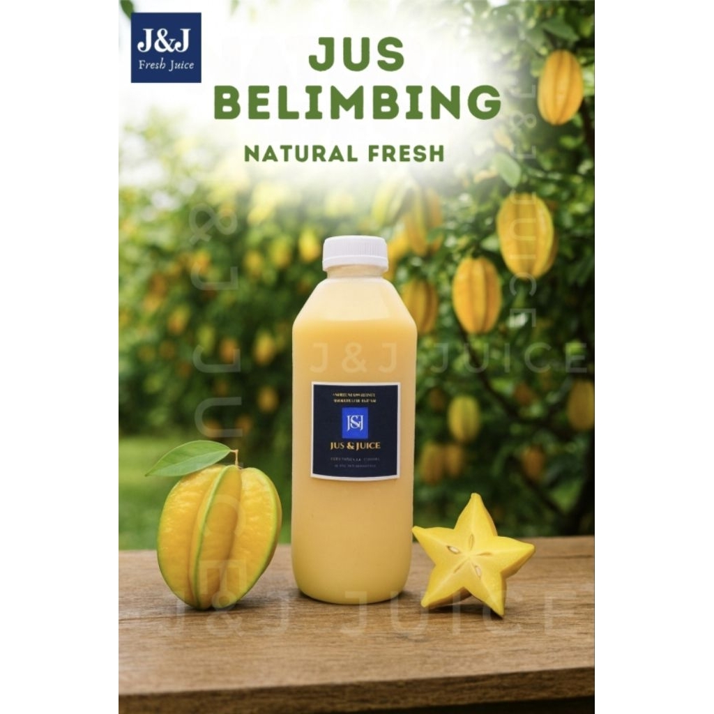 Jus Belimbing 1 liter /j&j jus buah belimbing 1 liter buah asli tanpa essens. dan tanpa pengawet