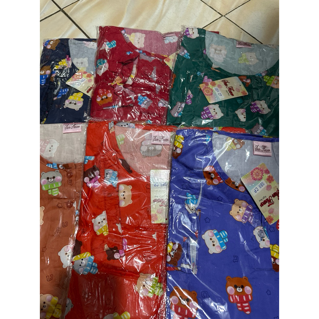 Baju tidur sunflower tngn 3/4 celana panjang ld 120