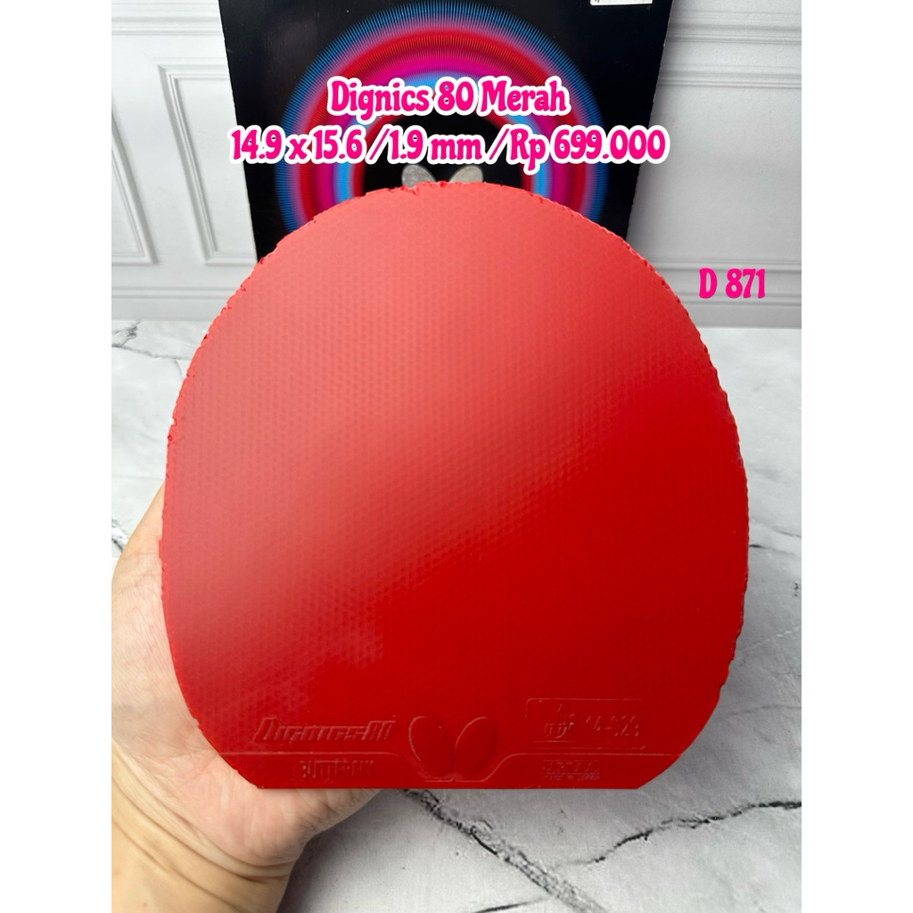 SECOND KARET BET BAT TENIS MEJA PINGPONG BUTTERFLY DIGNICS 80 MERAH ORIGINAL MARKET JAPAN