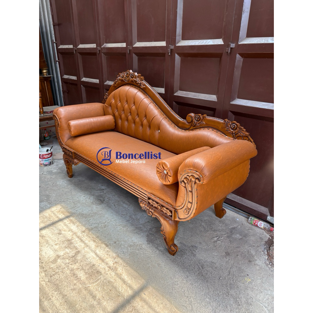 Bangku sofa tampar anggur kayu jati mebel jepara