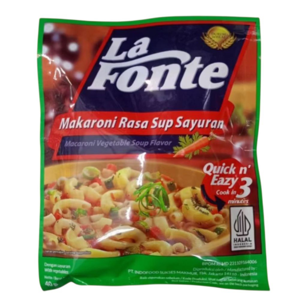 La Fonte Vegetables Soup Instant Makaroni| Macaroni 40g