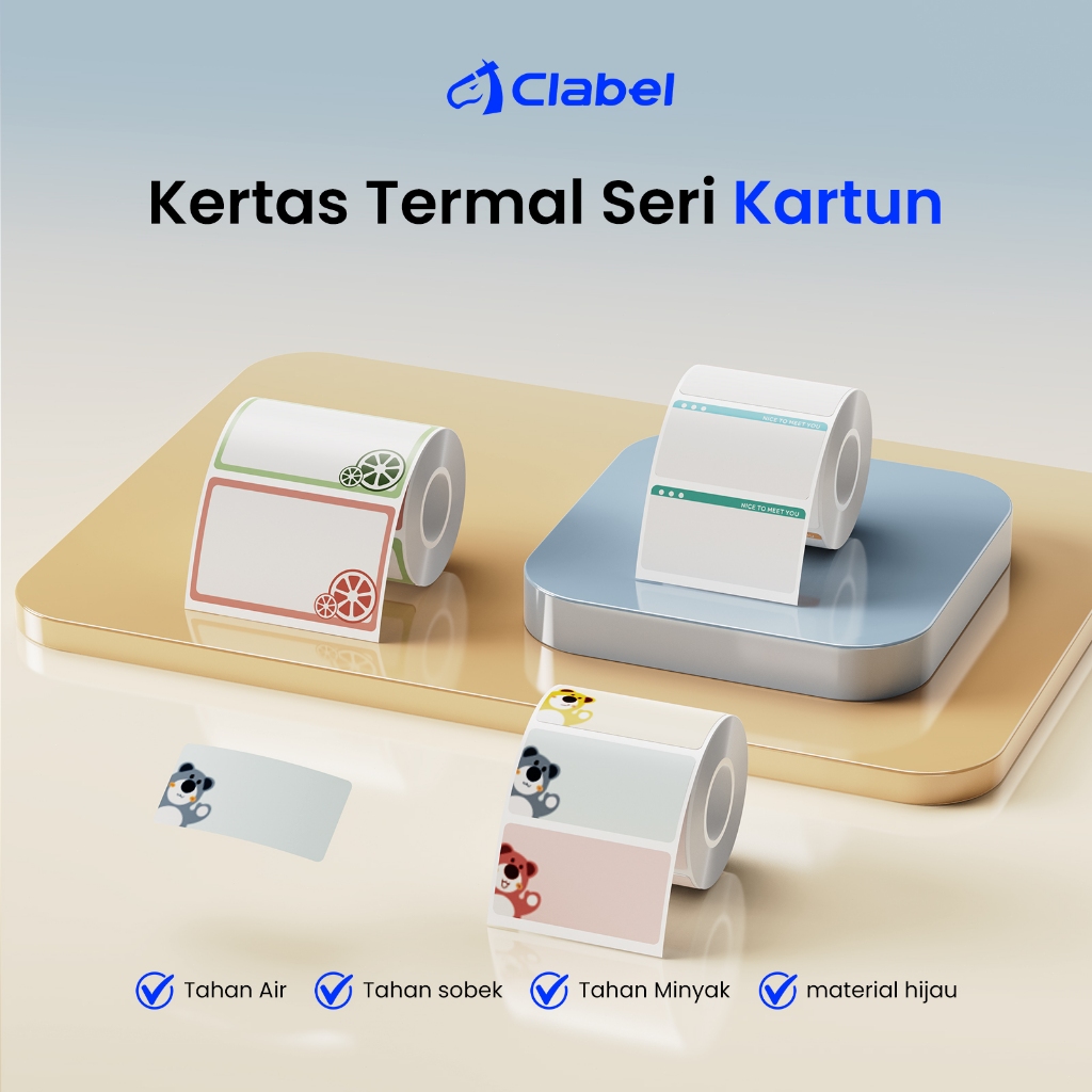 ‌Clabel Kertas Label Termal Stiker Makanan Kartun Anti Air untuk Harga & Nama