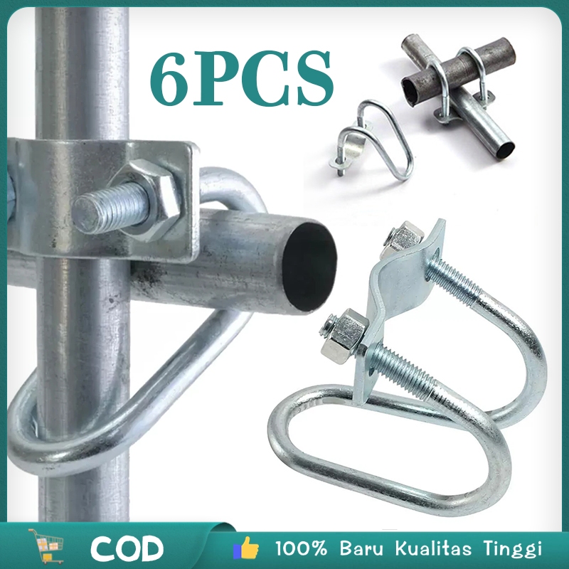 Isi 6/1set Klem Besi Pipa M8 Klem Besi Klem Pipa Besi Tebal Berbentuk U Ganda Klem Plat Besi