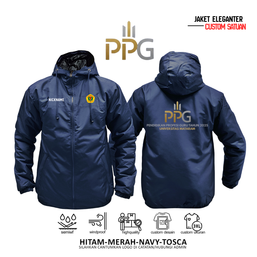 Jaket Custom Pendidikan Profesi Guru PPG Sablon Satuan
