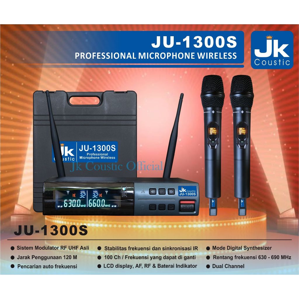 Mic Wireless JU 1300S Jk Coustic JU 1300 S