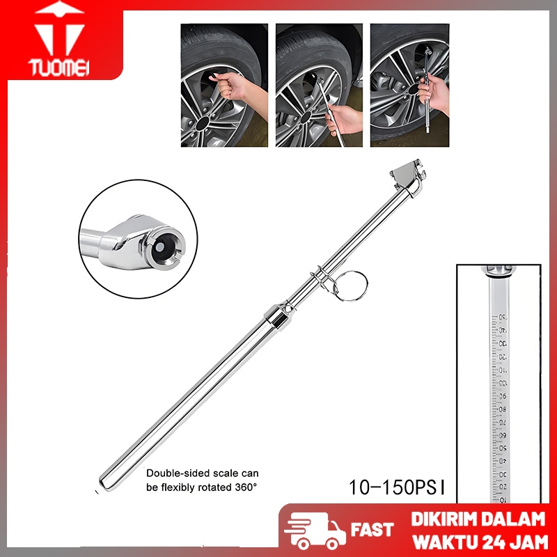 Tekanan Ban Kepala Ganda/ Alat ukur tekanan angin/ban 10-150PSI Alat Pengukur