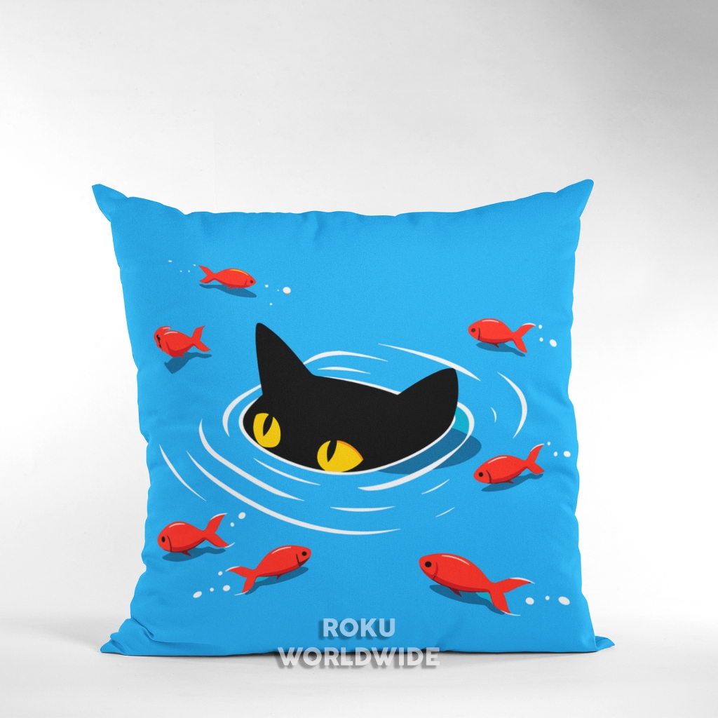 Roku Worldwide Bantal Sofa Aesthetic Karakter Kucing Hewan Binatang Dekorasi Hiasan Kamar TG455