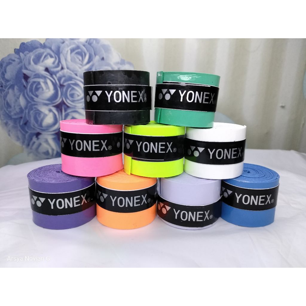 ( 1 Pcs ) GRIP YONEX POLOS KARET  GRIP RAKET GRIP BULUTANGKIS BADMINTON BEBAS PILIH WARNA