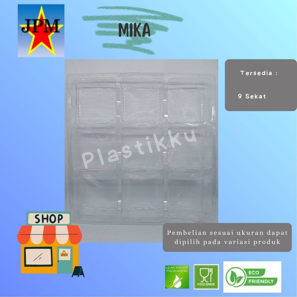 Mika Puding 9 sekat per 10 pcs / Mika Jelly / Mika Agar / Mika Mhoci / Mika CupCake / Mica Cake Mini