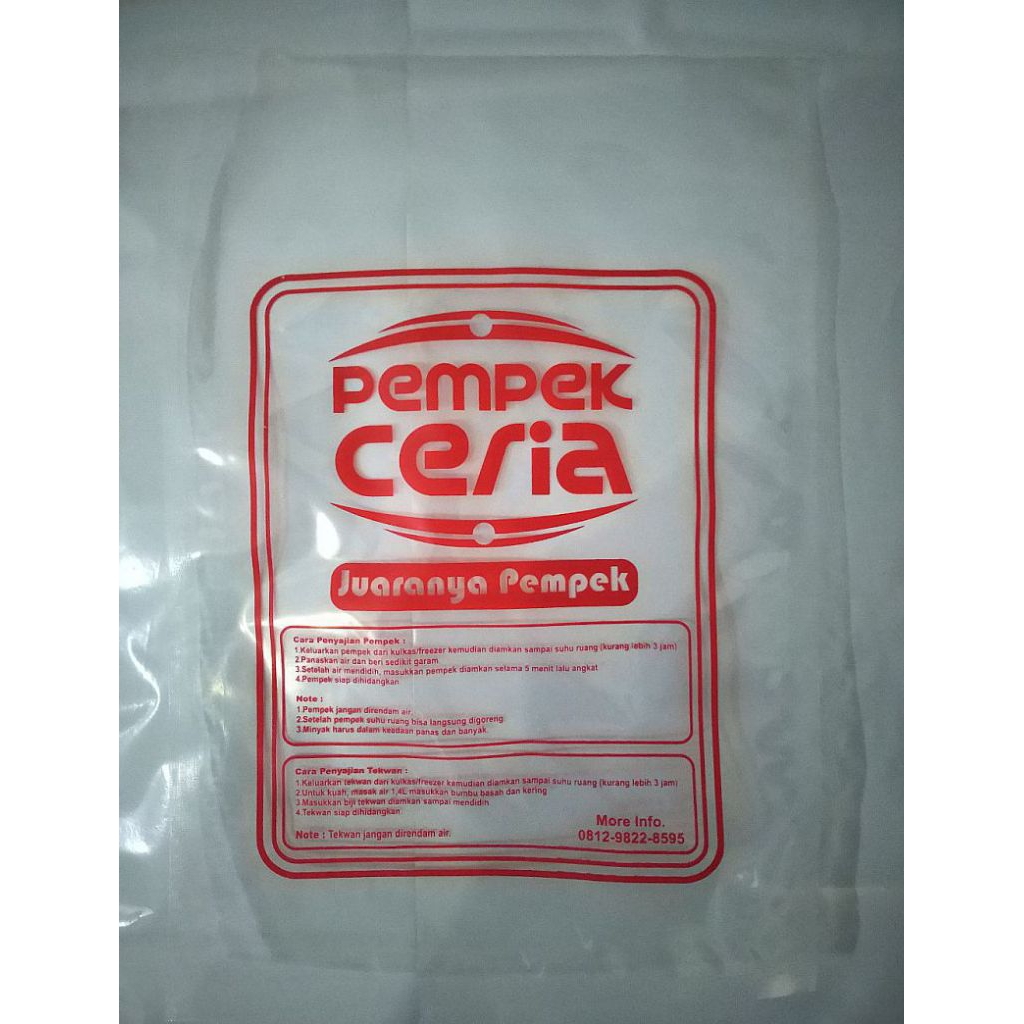 Plastik kemasan bening sablon custom ukuran 12x20