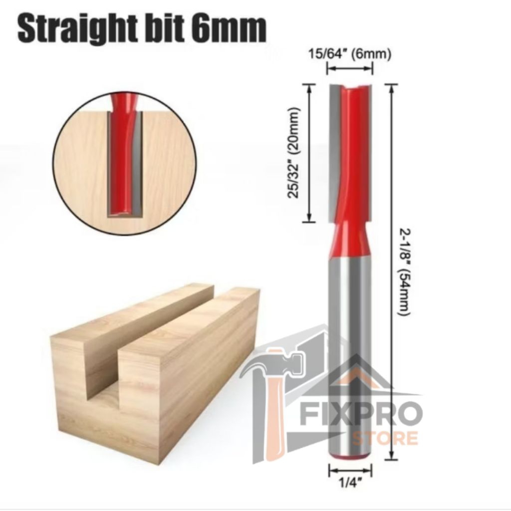 Mata Profil Kayu Lurus / Router Straight Bits Two Flutes