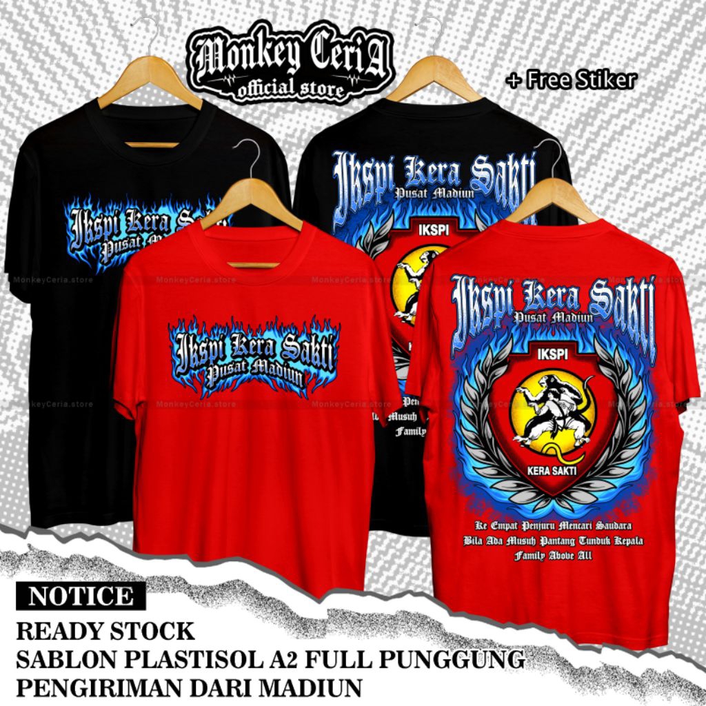 Kaos IKSPI KERA SAKTI / Lambang pakem perisa api biru / MC 101