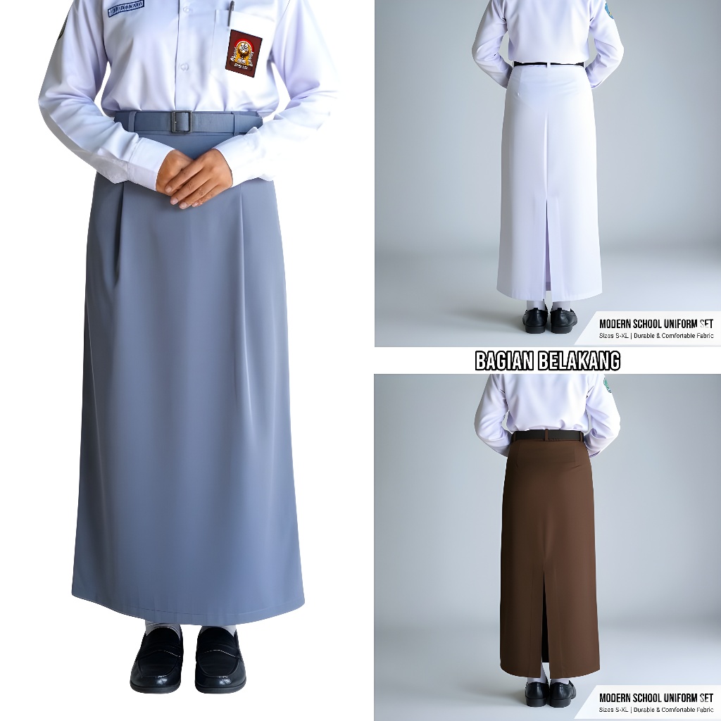 ROK SPAN MODEL BELAH BELAKANG BAHAN LICIN BY KHARISMA