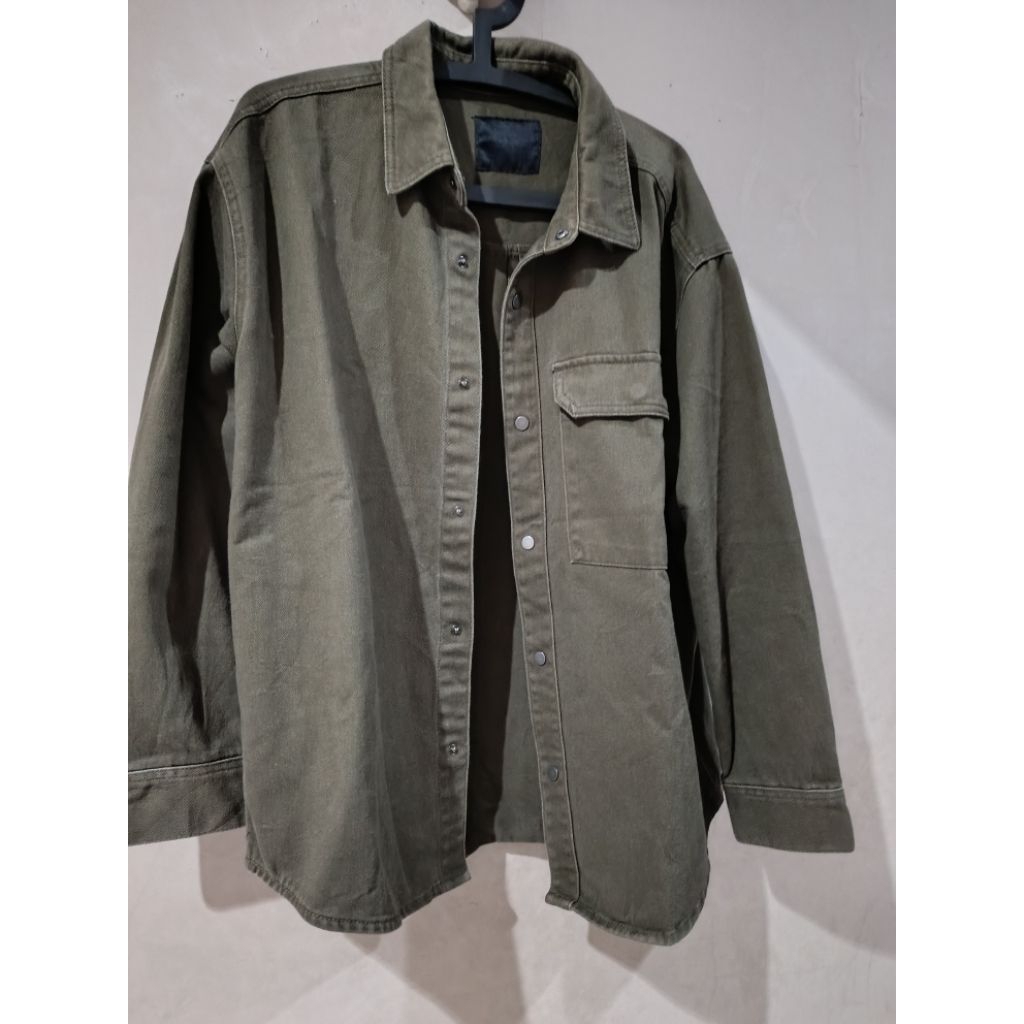 jaket jeans ijo army TBJ