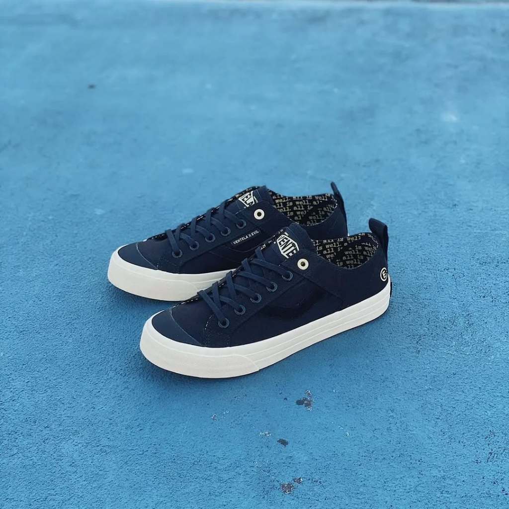 Sepatu Ventela X Evil Low Black Sneakers Pria Wanita