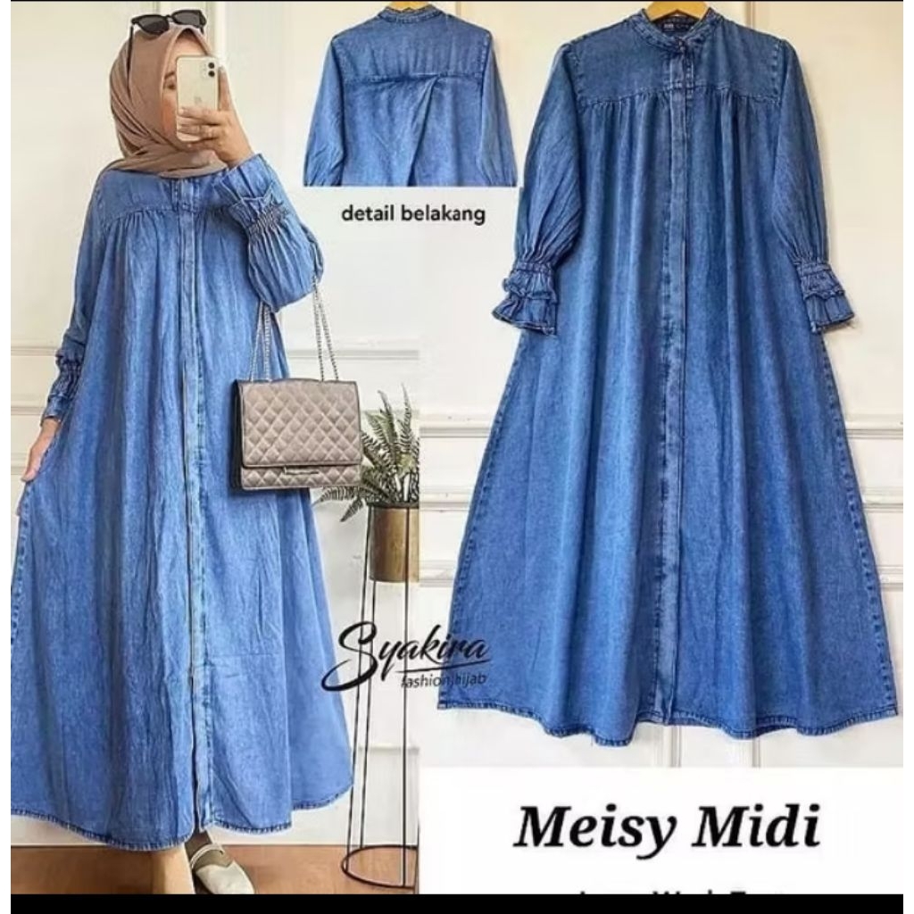 Marshanda Gamis Jeans Terbaru Premium Dress Baju Wanita Terbaru 2025 A&R