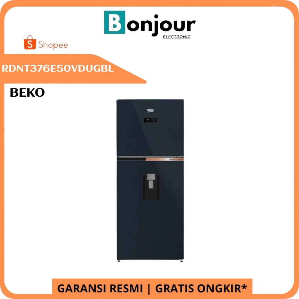 Kulkas Water Dispenser Beko 2 Pintu RDNT376E50VDUGBL 375 Liter Kulkas Beko ProSmart Inverter