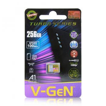V-Gen Micro SD Vgen 256gb Class 10 Turbo Series Memory Card HP Vgen 256 gb