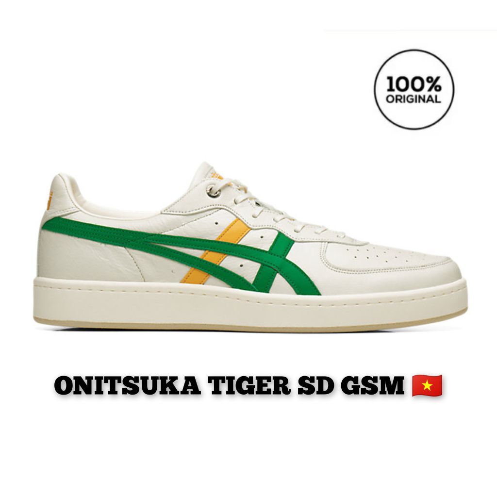 Sepatu Kasual Wanita Dan Pria - Sepatu Casual Original - GSM SD Cream Birch Green Original Onitsuka 