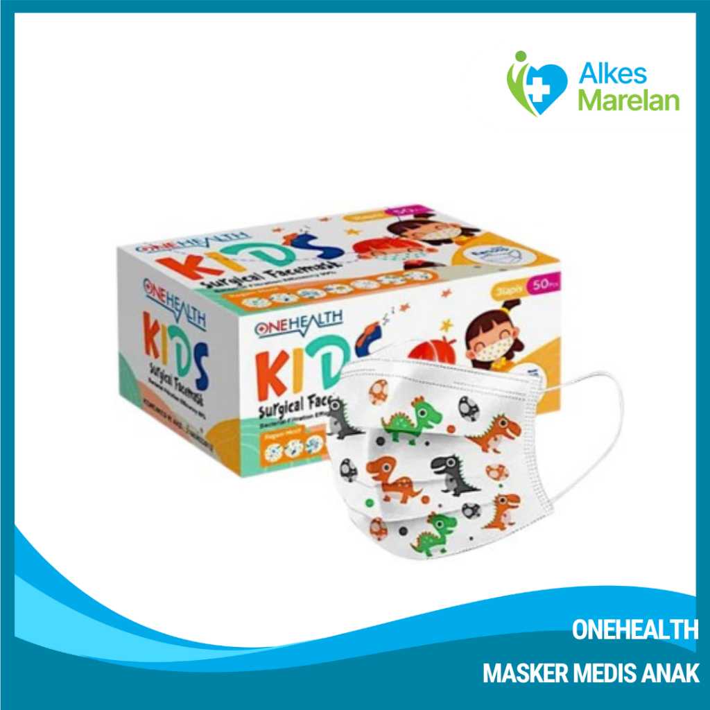 ONEHEALTH - Masker Medis Anak 3ply OneHealth isi 50 / Face Mask Kids One Health