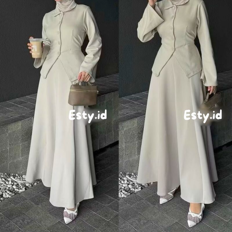 Audy Skirt Korean Loose Maxi Anti Kusut Flare