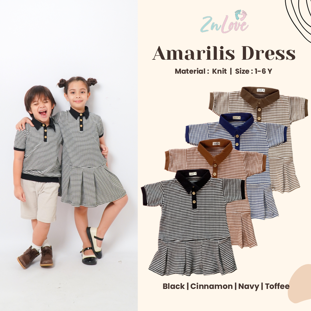 ZNLOVE - AMARILIS POLO DRESS - POLO ANAK -  BAJU KOTAK-KOTAK - DRESS ANAK - BAJU ANAK PEREMPUAN