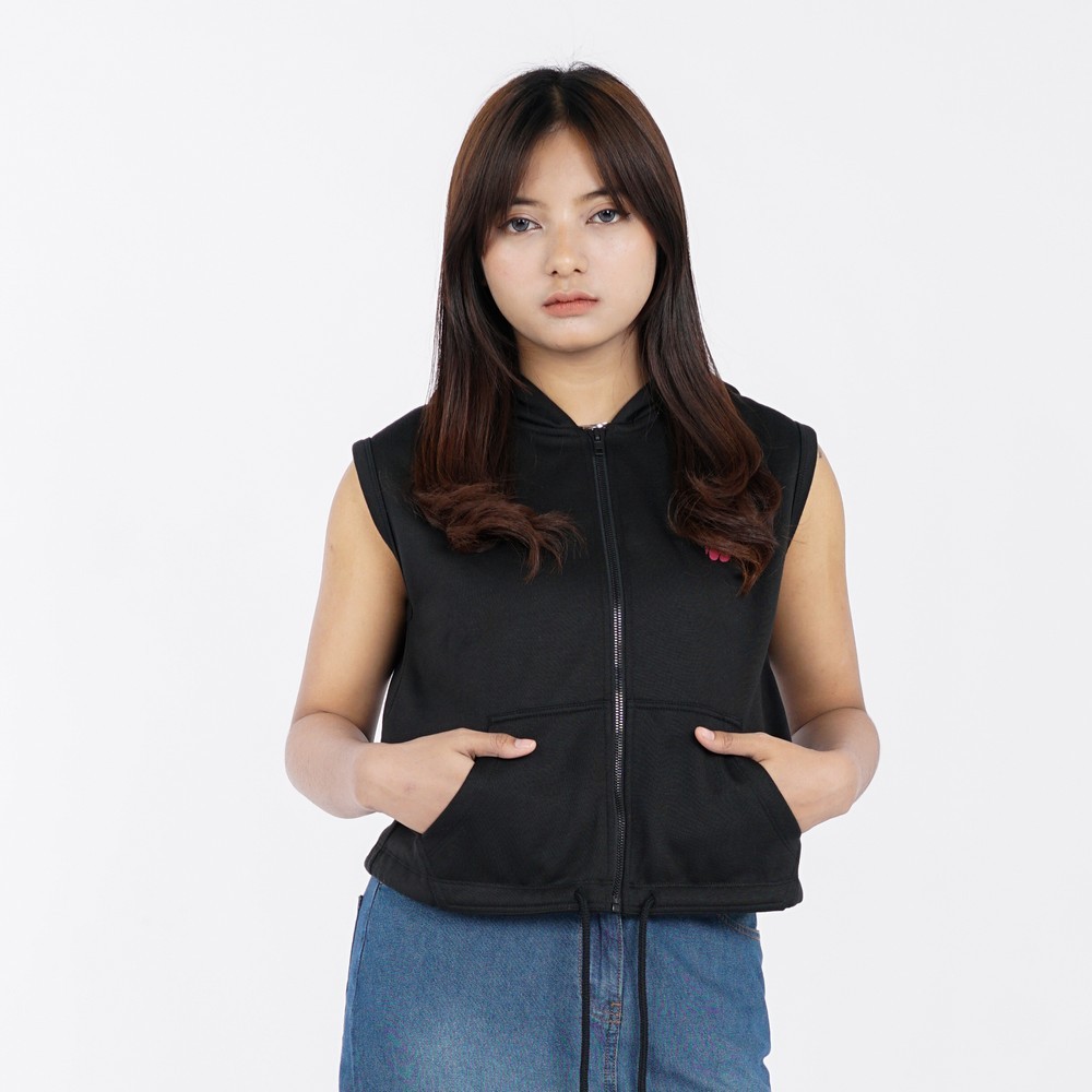 3Second Jaket Rompi Wanita Zipper Hoodie Vest Regular Fit Sania HP-C010425