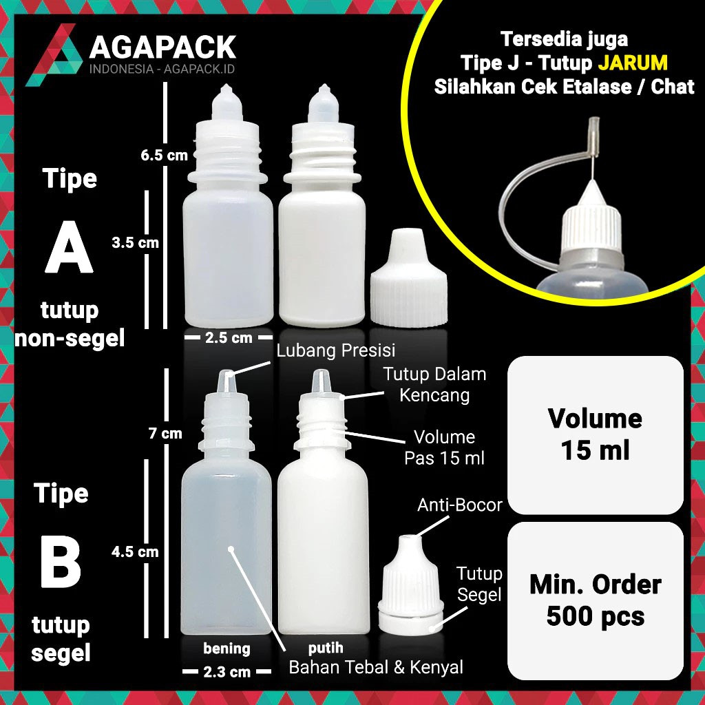 Botol Tetes 15ml 15 ml NON SEGEL