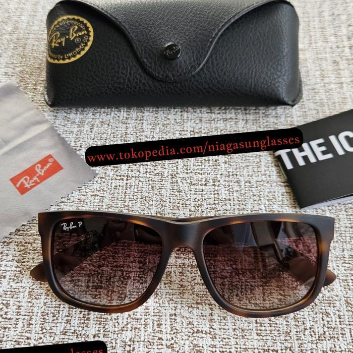Kacamata Rayban Justin RB4165 622/T3 Black Doff Polarized Second Original