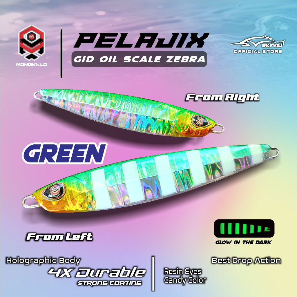 Mongkalo Pelajix Minyak GID-Zebra noMotif Candy 30 Hijau
