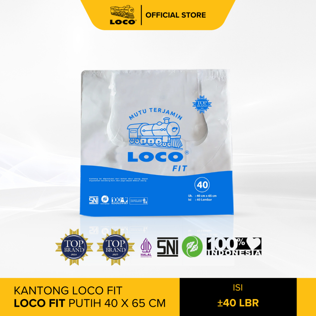 LOCO - Kantong Plastik Putih | Kantong Kresek | LOCO FIT | FIT Putih 40