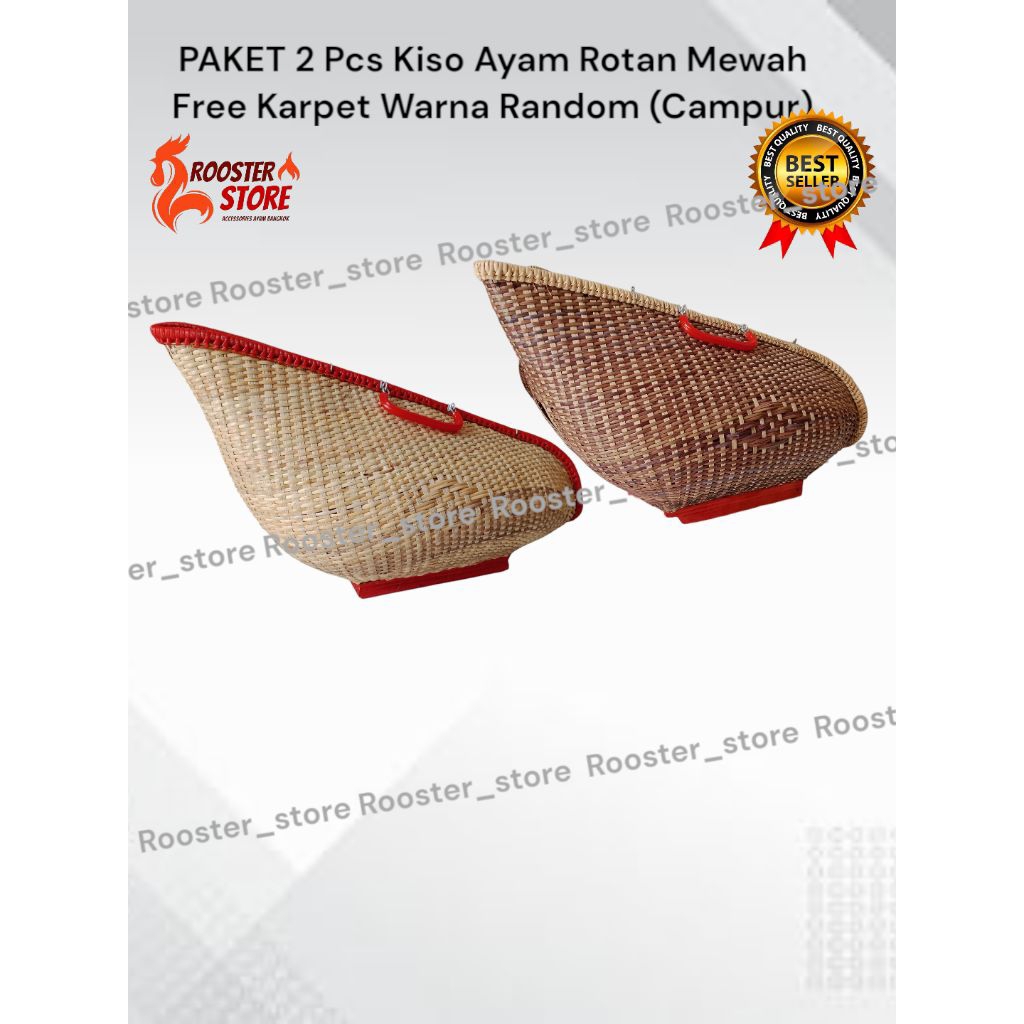 PROMO 2 Pcs KISO Ayam Rotan FREE KARPET Tas Ayam Jago Bangkok Bahan Rotan Halusan Kiso ayam Murah Be
