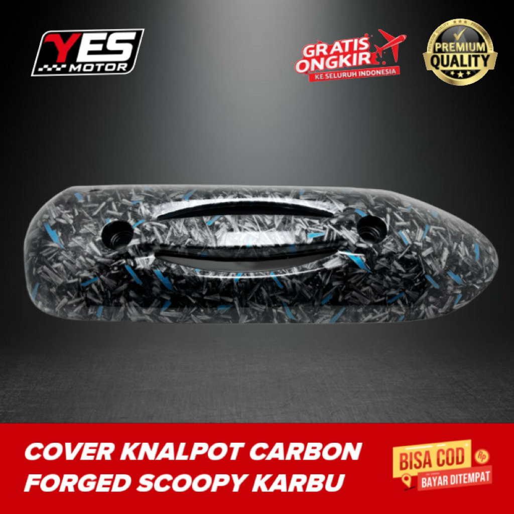 TUTUP KNALPOT SCOOPY KARBU CARBON FORGED COVER KNALPOT SCOOPY KARBURATOR CARBON TAMENG KNALPOT SCOOP
