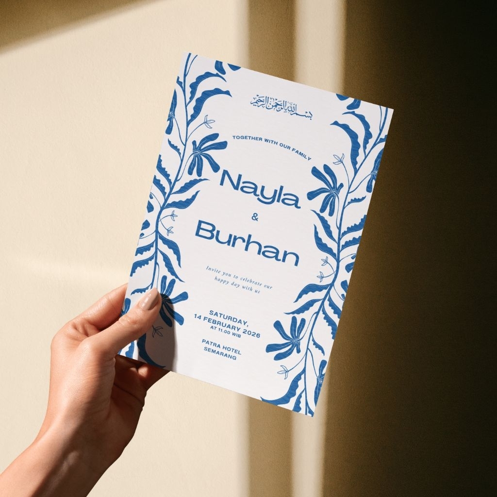 Undangan Pernikahan Aesthetic Trifold