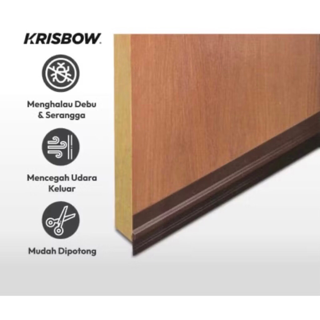 KRISBOW PENUTUP LUBANG CELAH BAWAH PINTU/DOOR SEAL DOOR BOTTOM PENUTUP BAWAH PINTU PUTIH DAN COKELAT
