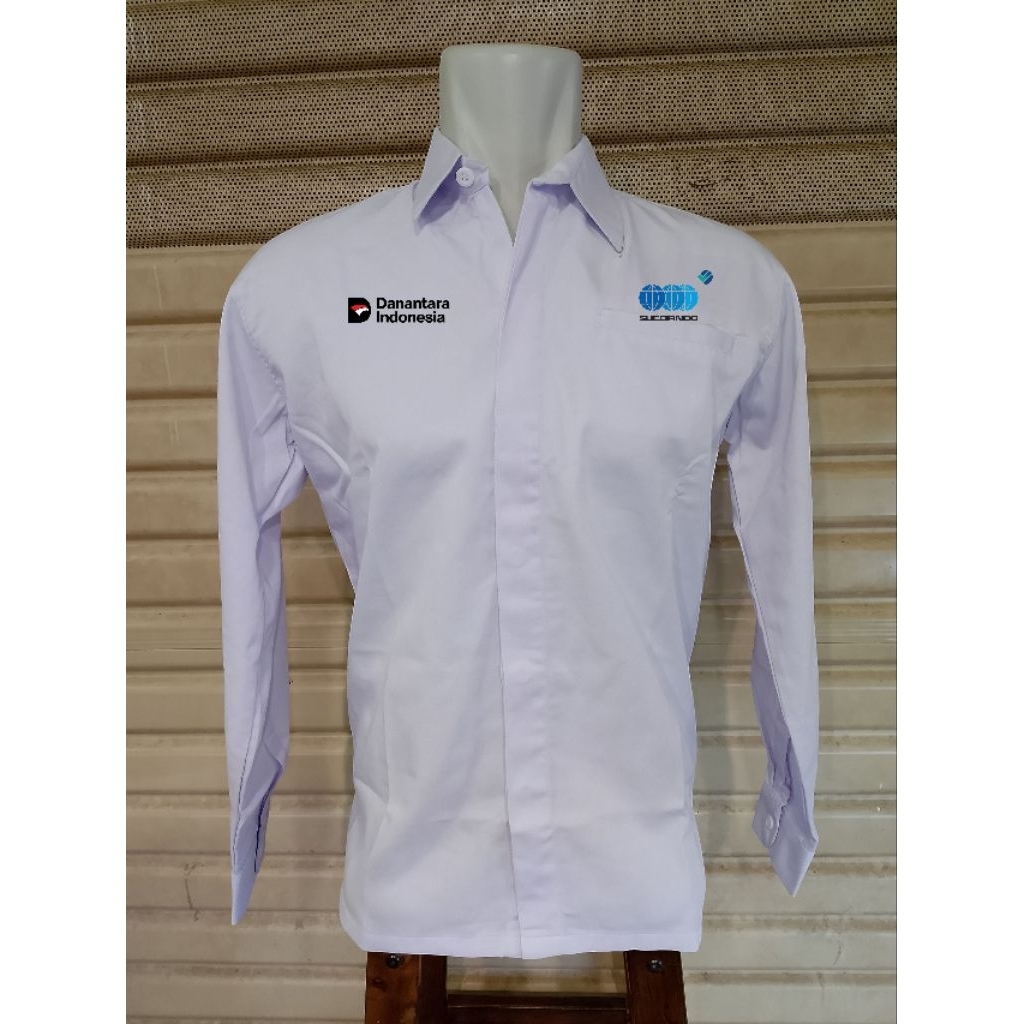 Kemeja Danantara SUCOFINDO Baju Sucofindo Putih Lengan Panjang
