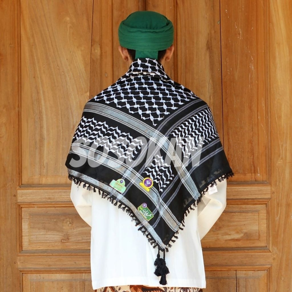 sorban arab almas hitam motif - sorban arab almas - sorban haji